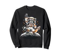 Raccoon Astronaut On The Moon with Rocket Retro Space Iconic Sudadera