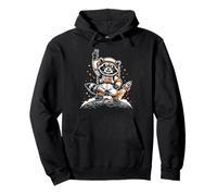 Raccoon Astronaut On The Moon with Rocket Retro Space Iconic Sudadera con Capucha