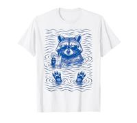 Raccoon Bath Water Swimming Ripples Cool Raccoon Face Camiseta