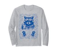 Raccoon Bath Water Swimming Ripples Cool Raccoon Face Manga Larga