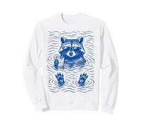 Raccoon Bath Water Swimming Ripples Cool Raccoon Face Sudadera