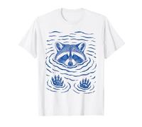 Raccoon Bath Water Swimming Ripples Cute Raccoon Face Camiseta