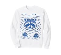 Raccoon Bath Water Swimming Ripples Cute Raccoon Face Sudadera