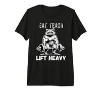 Raccoon Bodybuilder x Eat Trash Lift Heavy Camiseta Premium