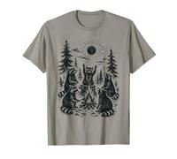Raccoon Bonfire Moon Forest Gothic Campfire Camiseta