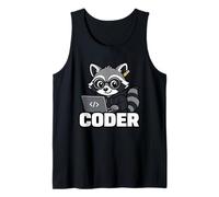 Raccoon Coder Lindo Gráfico Animal Programación Camiseta sin Mangas