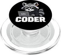 Raccoon Coder Lindo Gráfico Animal Programación PopSockets PopGrip para MagSafe