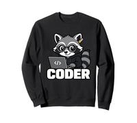 Raccoon Coder Lindo Gráfico Animal Programación Sudadera