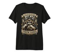 Raccoon Energy, diseño Dulce Pero Peligroso, Humor de Criaturas Salvajes Camiseta Premium