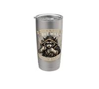 Raccoon Energy, diseño dulce pero peligroso, humor de criaturas salvajes Vaso térmico de acero inoxidable de doble pared