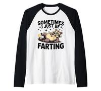 Raccoon Farting Hombres Mujeres Humor Regalos Camiseta Manga Raglan