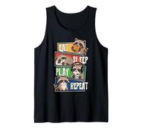 Raccoon Gamer Gaming Eat Sleep Play Repeat para niños Camiseta sin Mangas