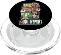 Raccoon Gamer Gaming Eat Sleep Play Repeat para niños PopSockets PopGrip para MagSafe