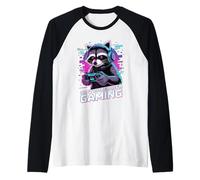 Raccoon Gaming Don't Bother Me I'm Gaming Camiseta Manga Raglan
