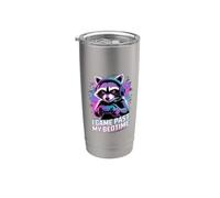 Raccoon Gaming I Game Past My Bedtime Vaso térmico de acero inoxidable de doble pared
