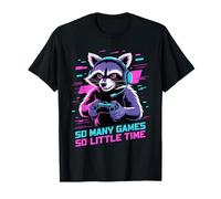 Raccoon Gaming So Many Games So Little Time Camiseta