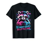 Raccoon Gaming So Many Games So Little Time Camiseta