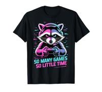 Raccoon Gaming So Many Games So Little Time Camiseta
