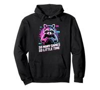 Raccoon Gaming So Many Games So Little Time Sudadera con Capucha