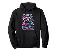 Raccoon Gaming So Many Games So Little Time Sudadera con Capucha