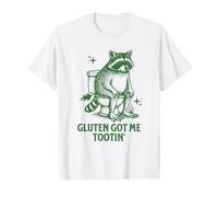 Raccoon Gluten Got Me Tootin' Funny Gluten Intolerancia Pedo Camiseta