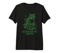 Raccoon Gluten Got Me Tootin' Funny Gluten Intolerancia Pedo Camiseta Premium