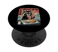 Raccoon Hamburger Comida Rápida Foodie Smartphone PopSockets PopGrip Adhesivo