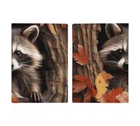Raccoon in The Fall Tree Hole - Soporte para pasaporte para adultos, funda de piel sintética con ranuras para tarjetas, cartera minimalista con cremallera