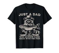 Raccoon Just A Dad Who Always Came Back With The Fish Camiseta