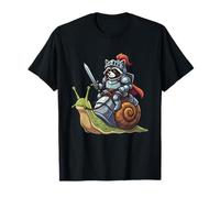 Raccoon Knight Riding a Snail Medieval Fantasy Camiseta