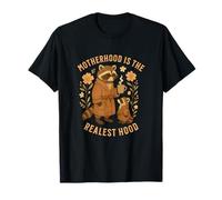 Raccoon Motherhood is The Realest Hood Día de la Madre Mamá Vida Camiseta