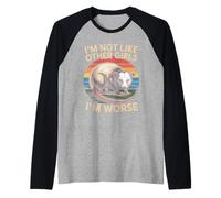 Raccoon Oppossum No soy como otras chicas, soy peor Camiseta Manga Raglan