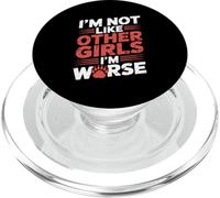 Raccoon Oppossum No soy como otras chicas, soy peor PopSockets PopGrip para MagSafe