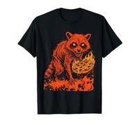Raccoon Pizza Fire Punk Rock Grunge Graphic Camiseta