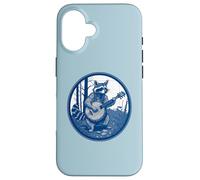 Raccoon Playing Banjo Vintage Cottagecore Funny Bluegrass Carcasa para iPhone 16