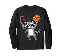 Raccoon Playing Sports Wild Animal Raccoon Basketball Manga Larga