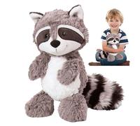 Raccoon Plush Toy - Stuffed Animal Toy, Raccoon Plush Pillow | Soft Cuddly Plush Raccoon, Raccoon Stuffed Animals Plush Toys, Children Cartoon Raccoon Doll Gifts for Family Kids Girls Boys