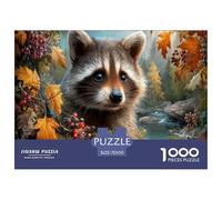 Raccoon Puzzles Imposible,desafío for Adults Autumn Corriente Bosqueal 1000 Piezas Obra De Arte De Juego De para Adultos, Regalos A Partir De 14 Años 70x50cm/1000pcs