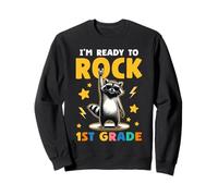 Raccoon Rock 1er grado niños niñas niños divertido primer grado Sudadera