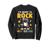 Raccoon Rock 4to Grado Niños Niñas Niños Divertido 4to Grado Sudadera