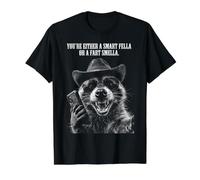 Raccoon Selfie Eres un Tipo Inteligente o un Olor a Pedo Camiseta gráfica económica, Hombre, Negro, M