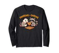 Raccoon Sharing is Caring Zarigüeya Pizza Niños Niñas Niños Manga Larga