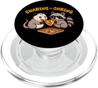 Raccoon Sharing is Caring Zarigüeya Pizza Niños Niñas Niños PopSockets PopGrip para MagSafe