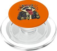 Raccoon Singer Rock On Band Divertidos Fans de Rockstar Vocalist PopSockets PopGrip para MagSafe