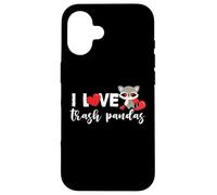 Raccoon Trash Panda Love Heart para niñas y mujeres Carcasa para iPhone 16