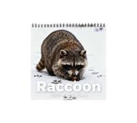 Raccoon Wall Calendar - Paper 21x21cm 2027 Spiral Planner | Monthly Writing