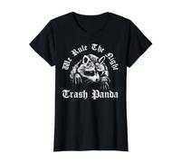 Raccoon We Rule The Night Trash Panda Fur Baby Camiseta gráfica económica, Mujer, Negro, M
