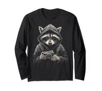 Raccoon Wildlife Trash Panda Forest Cámara Fotógrafo Manga Larga
