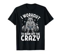 Raccoon Workout To Burn Off The Crazy Gym Humor Camiseta