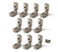 Raccord d'angles en forme de L avec vis - Fente en forme de T - Alliage de zinc plaqué nickel conforme aux normes européennes